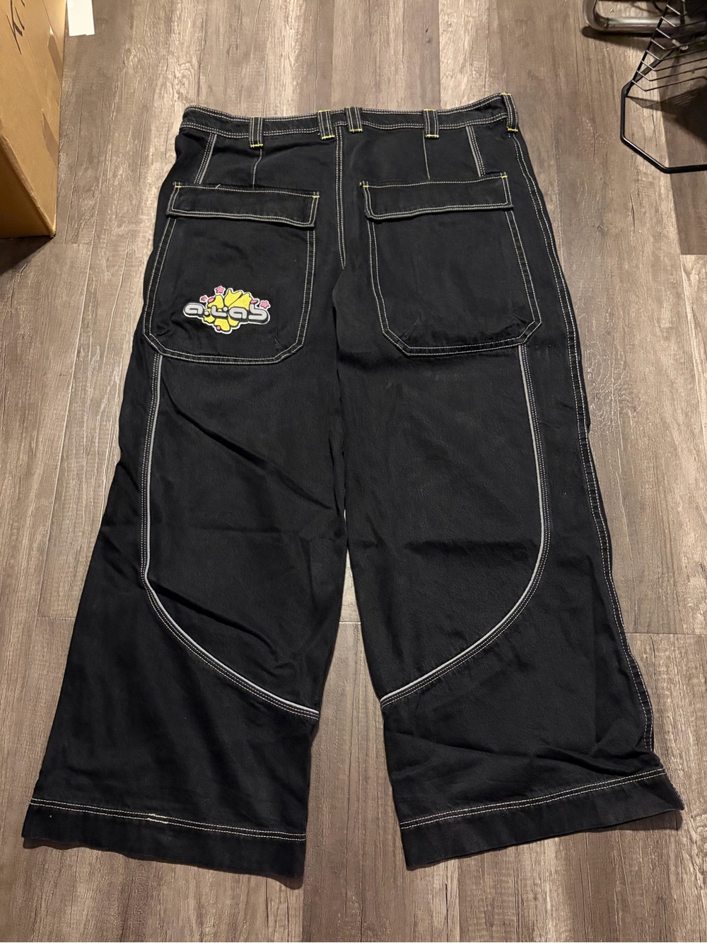 A.LAB Mega Piped Black Jeans Reflective Yellow (44)